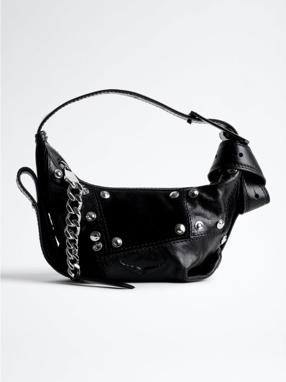 Zadig & Voltaire Le Cecilia XS Suede Bag in Black Leather w/ visible use